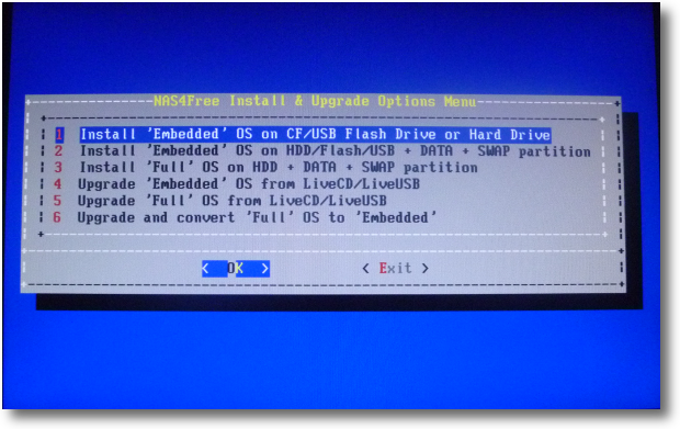 NAS4Free Installation