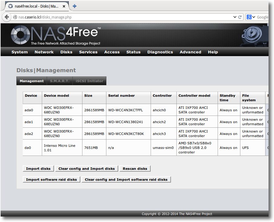 Installation NAS4Free