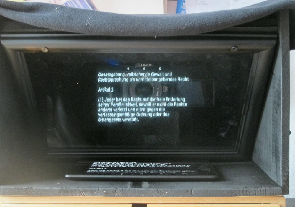 DIY Teleprompter im Einsatz