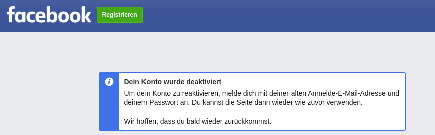 Tschüss Facebook
