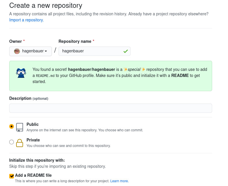 Github Profile Seite einrichten