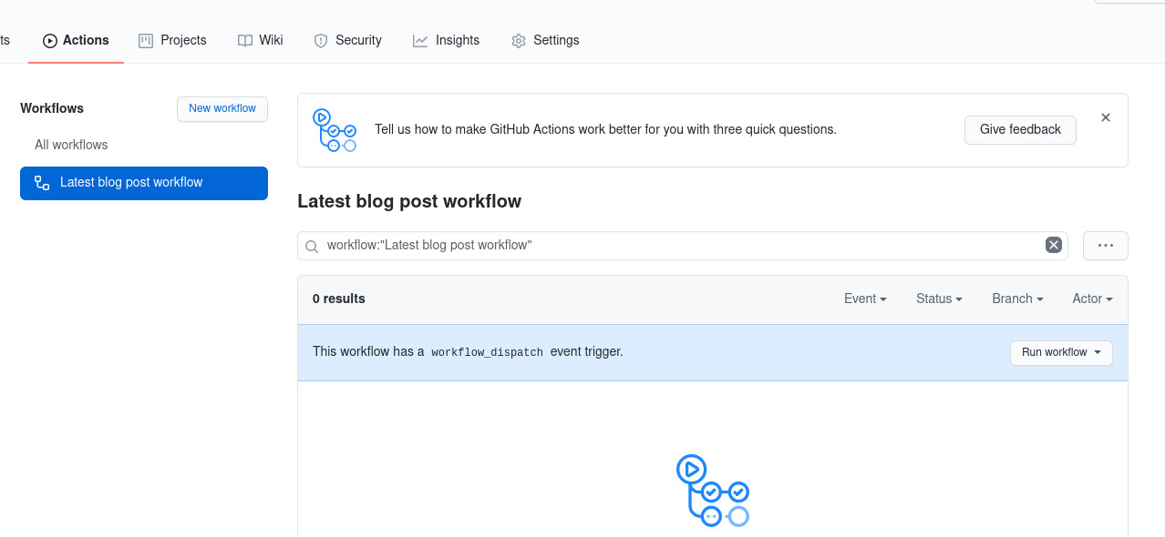 Github Action starten