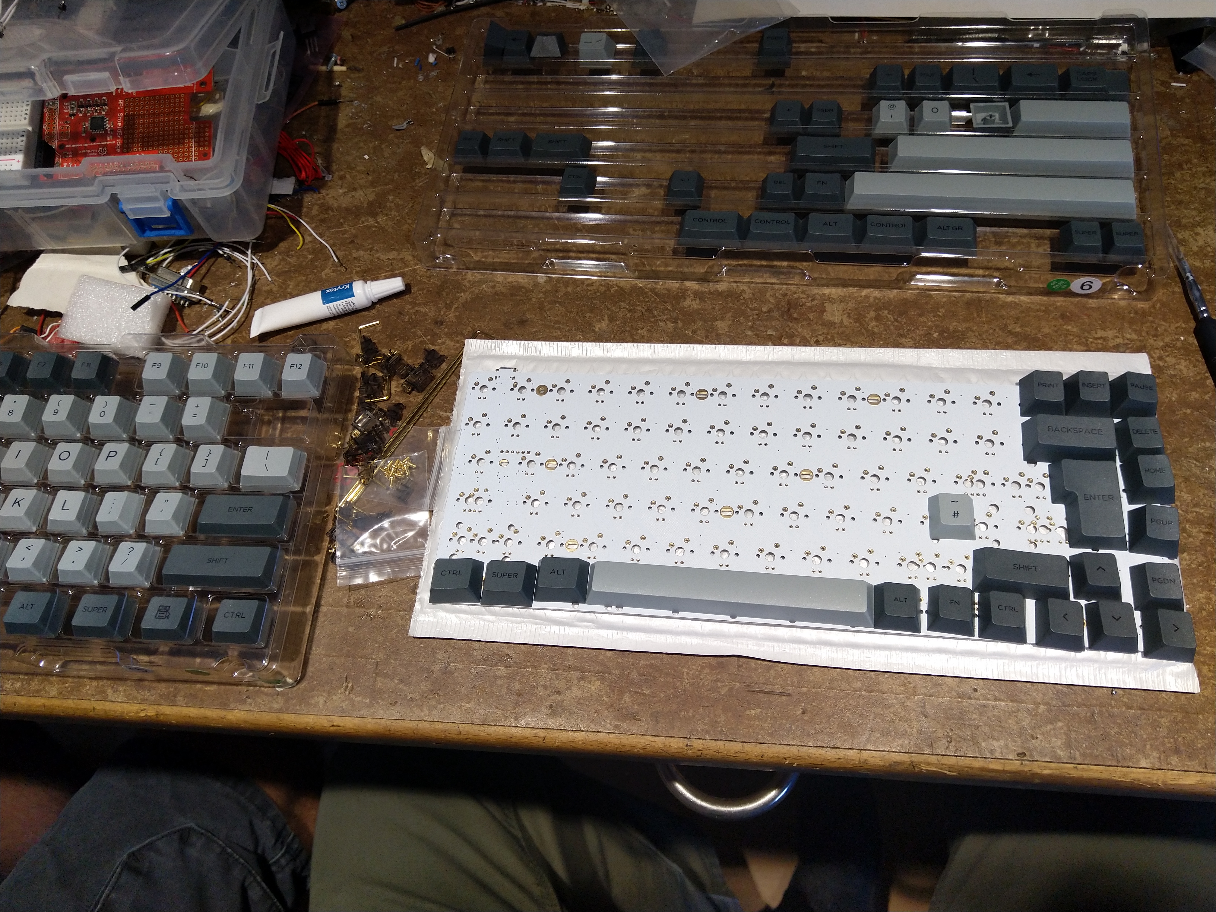 Tastatur beim zusammenbauen