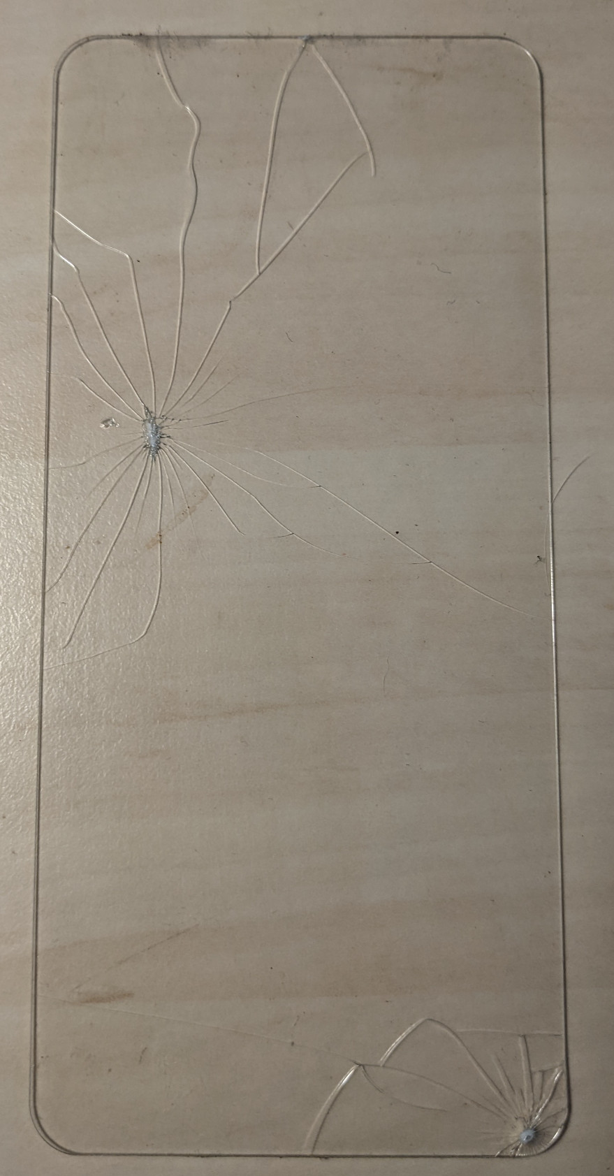 Defekter Smartphone Displayschutz