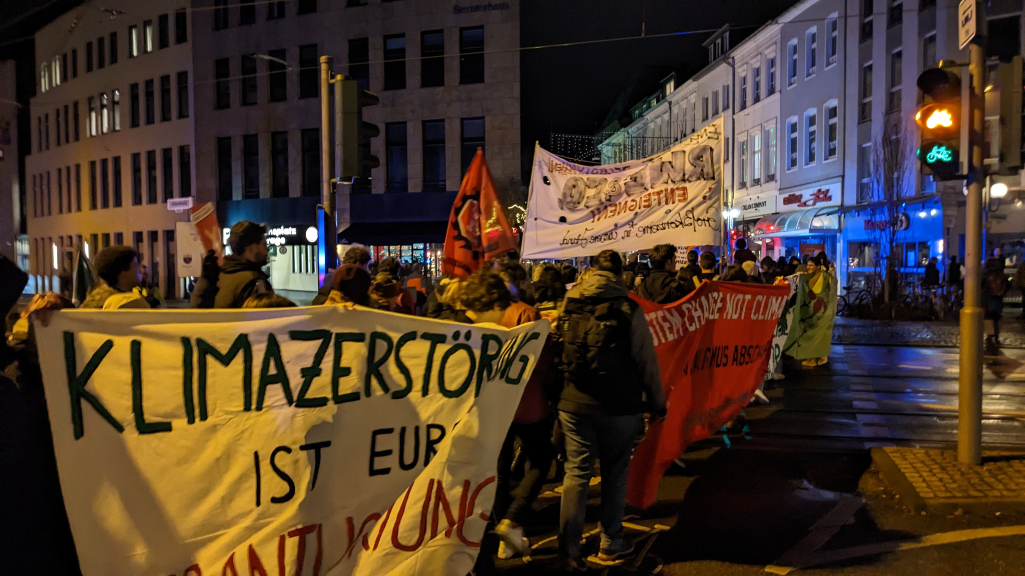 Eine Demonstration gegen die Räumung von Lützerath