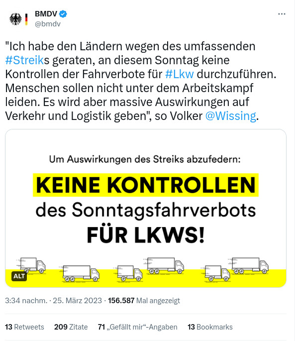 Verkehrsminister ruft auf Twitter zum Rechtsbruch auf