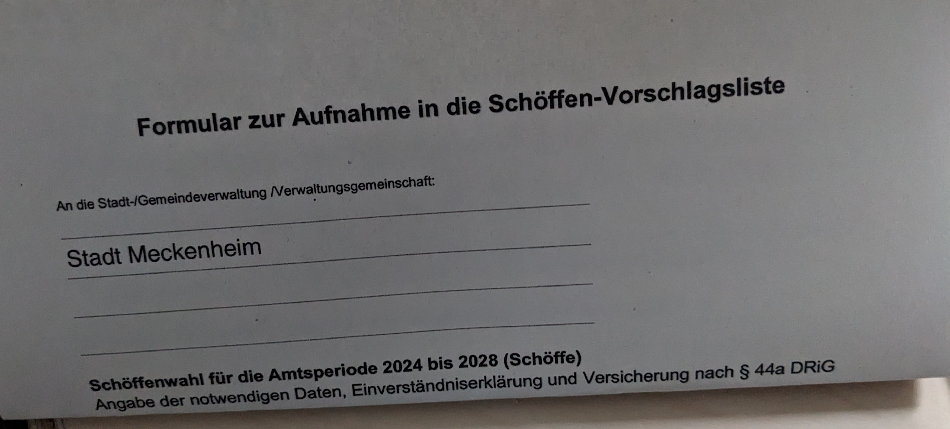 Antragsformular Schöffenamt