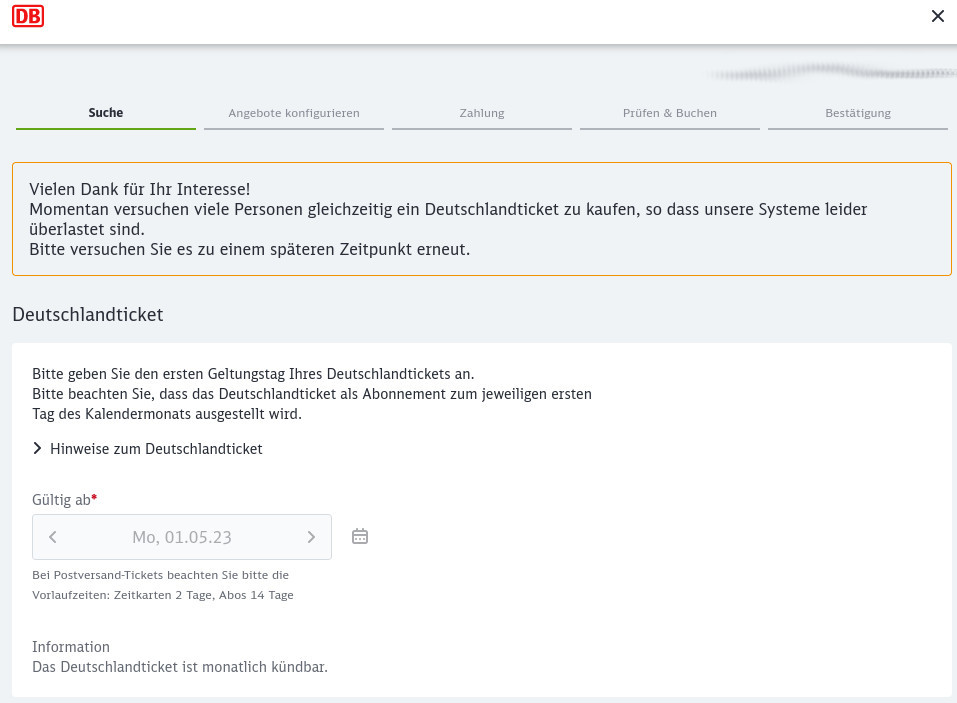 Fehlermeldung Überlastetung DB Server