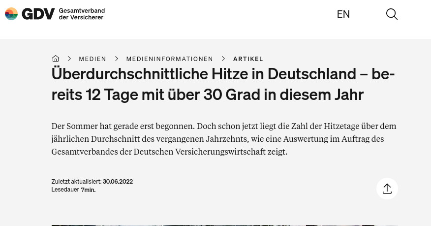 Screenshot Mitteilung Gesamtverband der Versicherer
