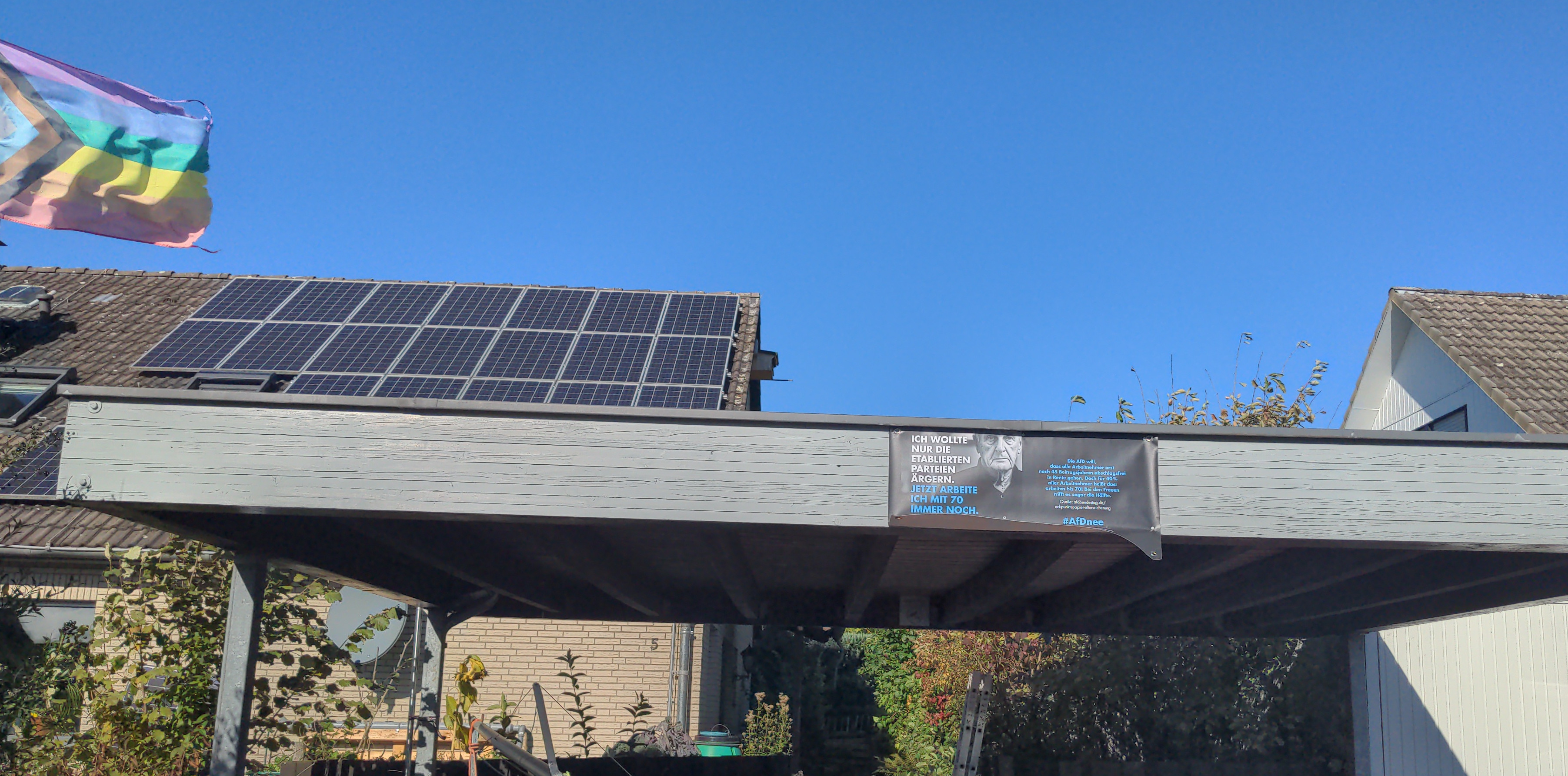 Transparent AFDnee am Carport