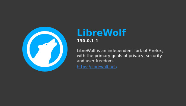 Screenshot Librewolf About Seite