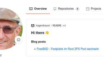 RSS Feed vom Blog wird auf dem Github Profile angezeigt