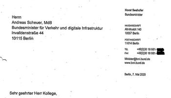 Schreiben Horst Seehofer Andreas Scheurer Seenotrettung Abwasser
